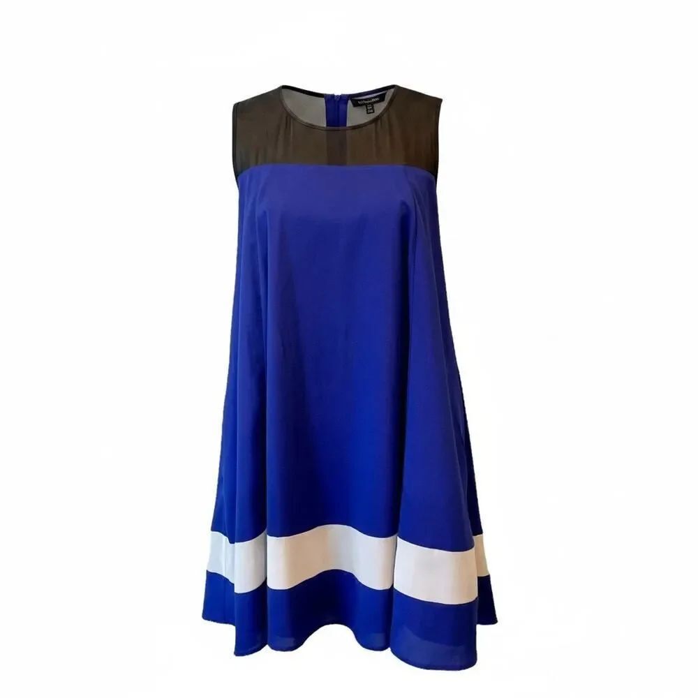Victoria's Secret Tent Dress Blue Black Color Block Sleeveless Womens XS